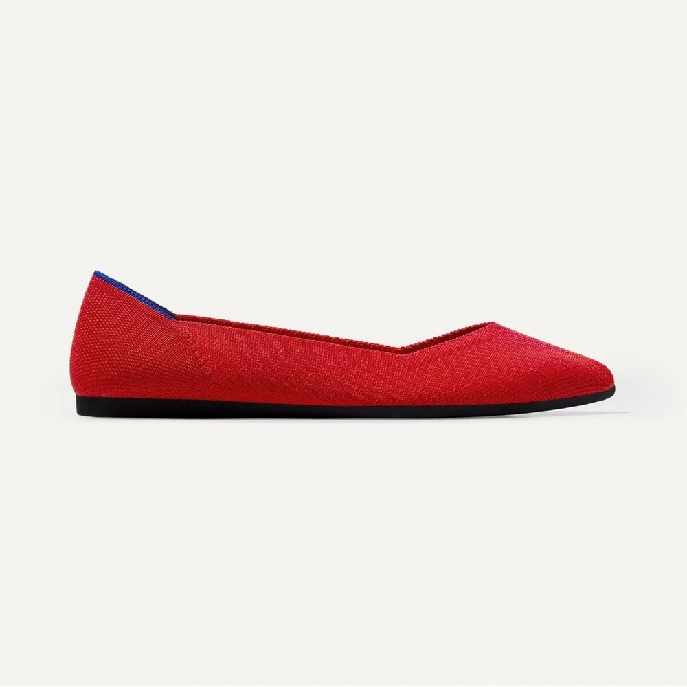 Rothy's Women's The Point Red Flats - Picture 4 of 13